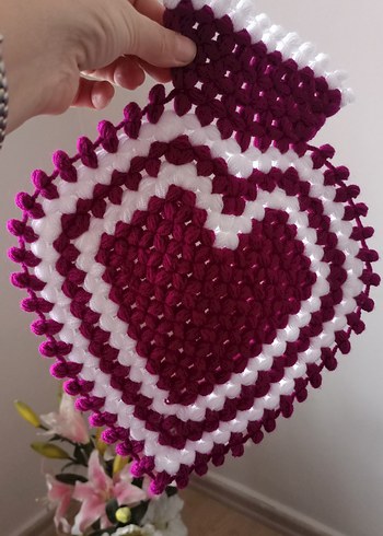 Şalgam rengi - Beyaz Kalp Desenli Banyo Lifi - Görsel 3