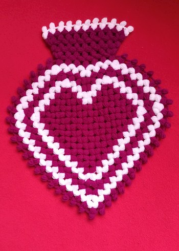 Şalgam rengi - Beyaz Kalp Desenli Banyo Lifi - Görsel 2