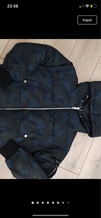 Zara kamuflaj desenli şişme mont