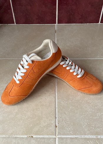 Turuncu Süet Kadın Spor Ayakkabı - Görsel 2