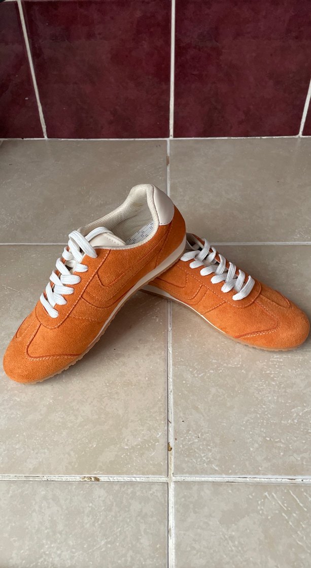 Turuncu Süet Kadın Spor Ayakkabı - Görsel 2