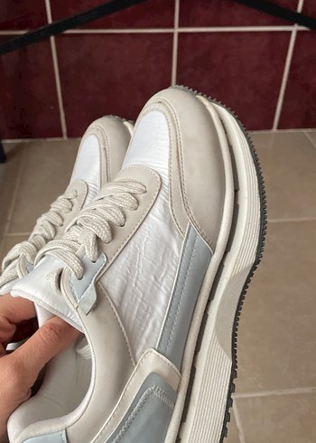 Gri Platform Topuklu Kadın Spor Ayakkabı - Görsel 6