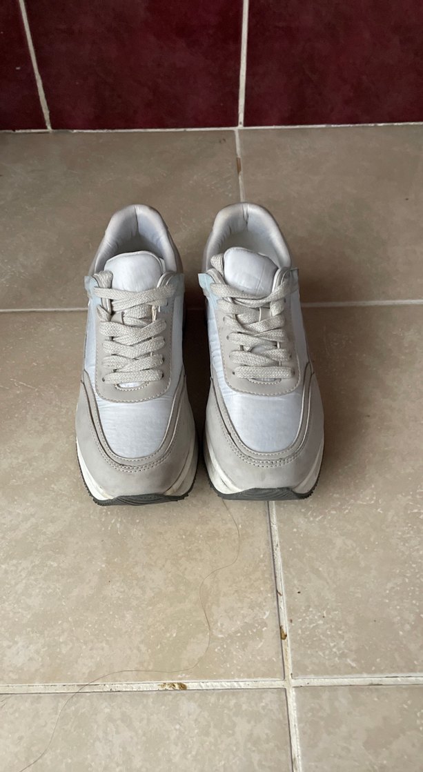 Gri Platform Topuklu Kadın Spor Ayakkabı - Görsel 4