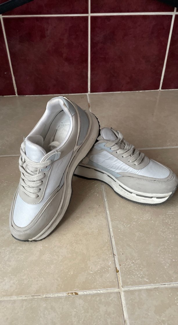 Gri Platform Topuklu Kadın Spor Ayakkabı - Görsel 2