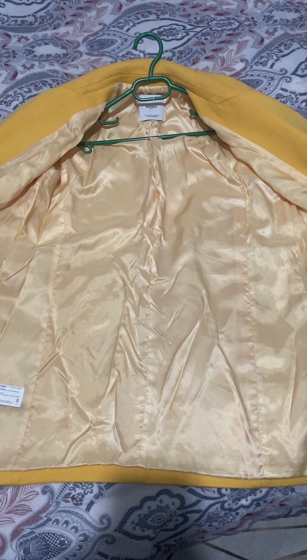 Sarı Midi Düğmeli Kadın Kaban - Görsel 4