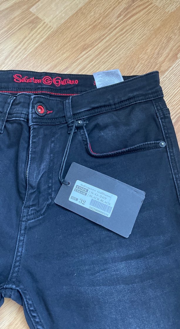 Erkek Siyah Regular Fit Denim Pantolon - Görsel 2