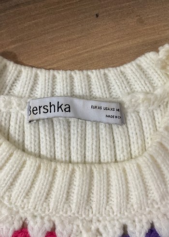 Renkli Örgü Kadın Süveter - Görsel 2