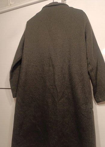 Haki Midi Kadın Yün Kaban - Görsel 3