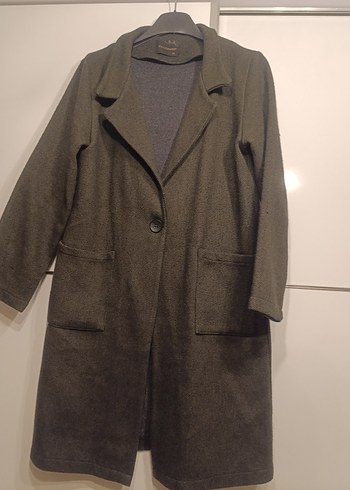 Haki Midi Kadın Yün Kaban - Görsel 2