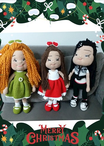 Yeşil Elbiseli Örgü Bebek - Görsel 2