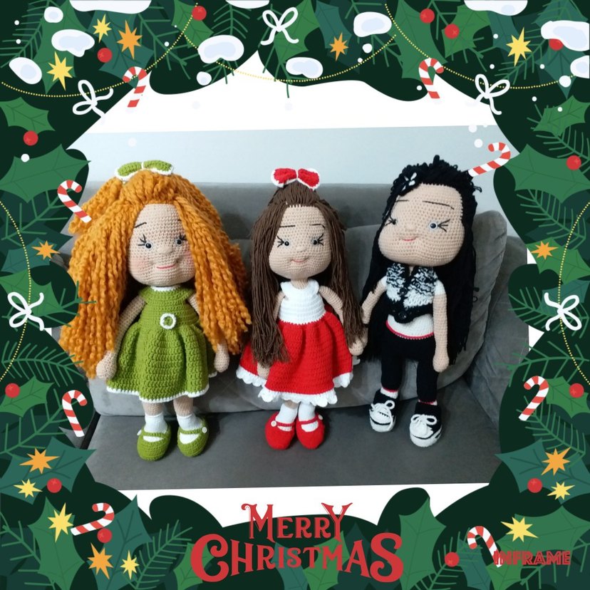 Yeşil Elbiseli Örgü Bebek - Görsel 2