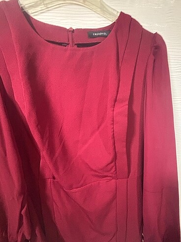 40 Beden bordo Renk Elbise