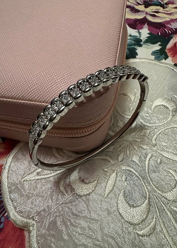 Çelik taşlı Silver kelepçe bileklik