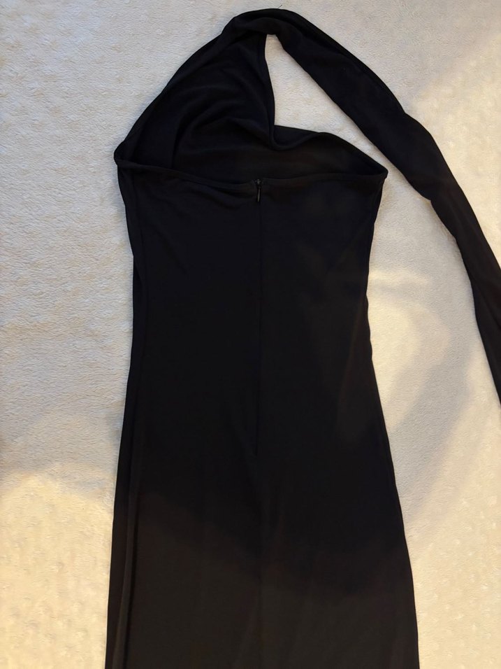 Siyah Tek kol elbise - Görsel 2