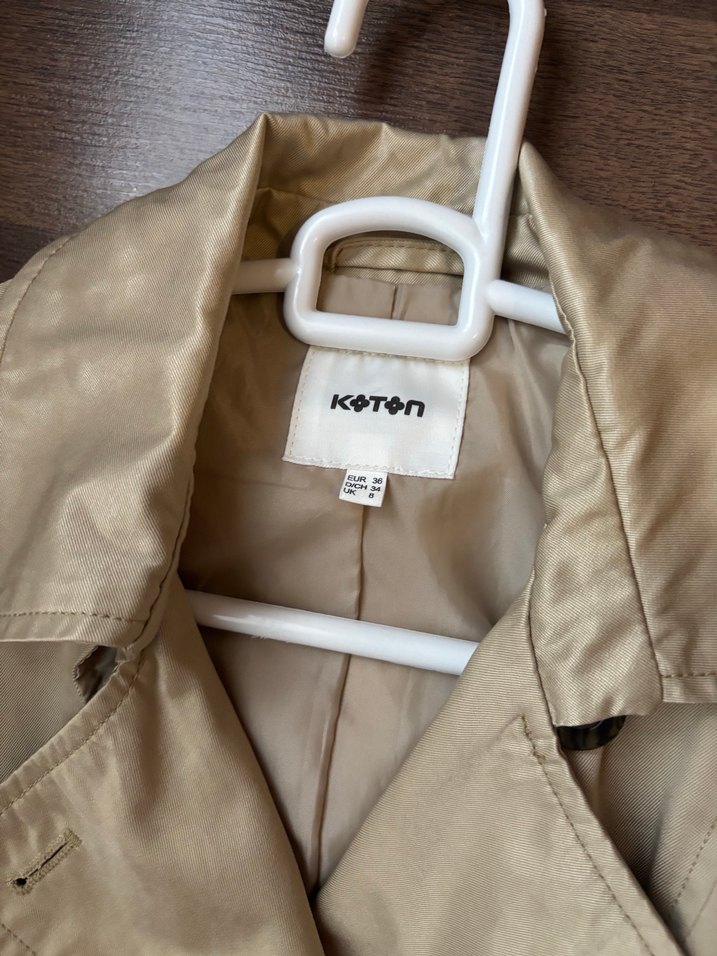 Koton Bej Kemerli Kadın Trençkot - Görsel 5
