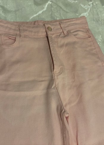 Dantel Detaylı Pudra Kadın Kot Pantolon - Görsel 3