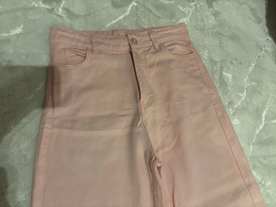 Dantel Detaylı Pudra Kadın Kot Pantolon - Görsel 3