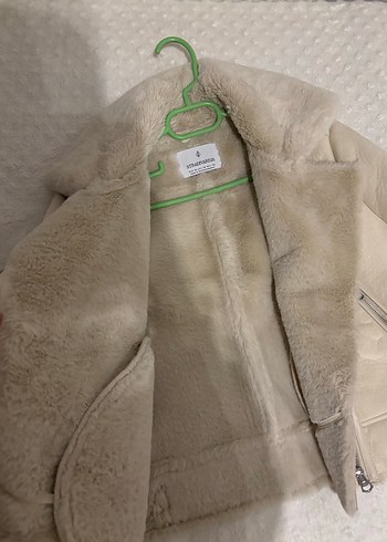 Krem Stradivarius Kürklü Kadın Ceket - Görsel 3