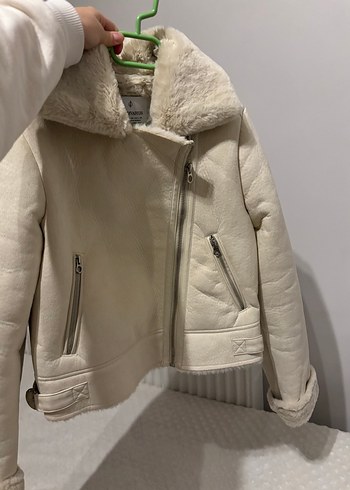 Krem Stradivarius Kürklü Kadın Ceket - Görsel 6