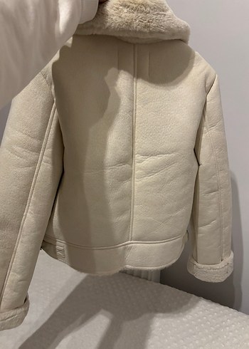 Krem Stradivarius Kürklü Kadın Ceket - Görsel 7