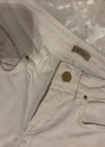 Fabrika Kadın Beyaz Kot pantolon - Görsel 5