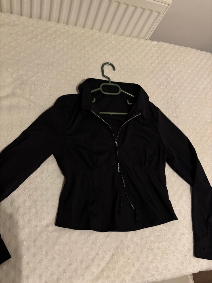 Siyah Fermuarlı Kadın gömlek - Görsel 2