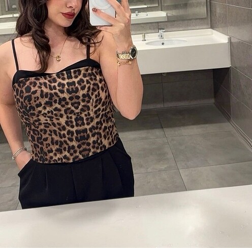 s Beden Leoparlı bluz