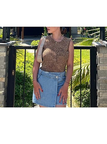 m Beden Leopar bluz