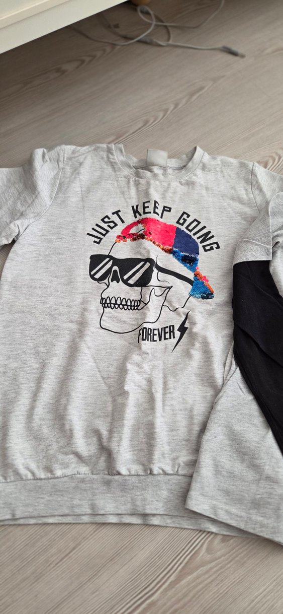 Gri Erkek Sweatshirt Uzun Kollu Baskılı - Görsel 3