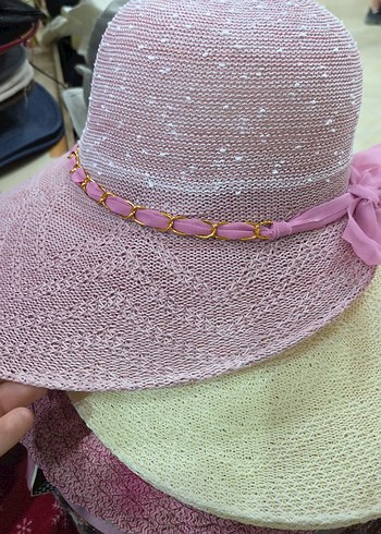 Dantel Detaylı Pembe Örgü Kadın Şapka - Görsel 2