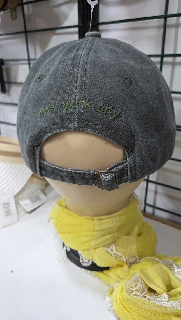 Gri Denim Kadın Şapka Velcro Ayarlı - Görsel 3