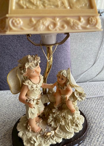 Beyaz Melek Temalı Biblo Masa Lambası - Görsel 3