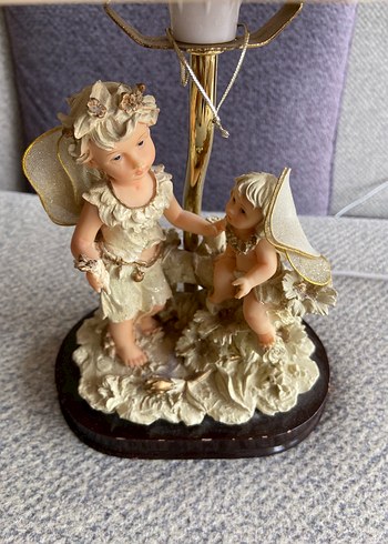 Beyaz Melek Temalı Biblo Masa Lambası - Görsel 5