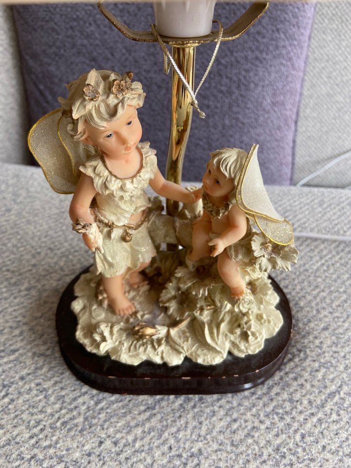 Beyaz Melek Temalı Biblo Masa Lambası - Görsel 5