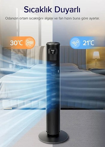 Diğer Levoit Kule Vantilator 106 Cm 24 Db Sessiz