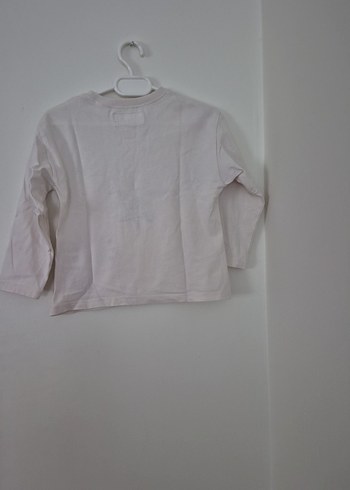 Kız Çocuk Beyaz Baskılı Uzun Kollu Tişört - Görsel 3