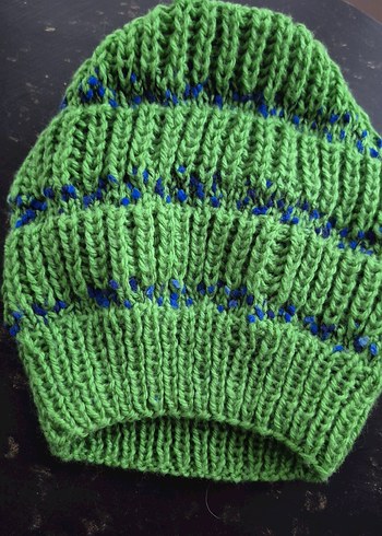 Yeşil Örgü Kadın Bere - Görsel 2