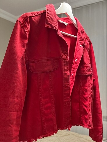 xxl Beden kırmızı Renk Kot ceket