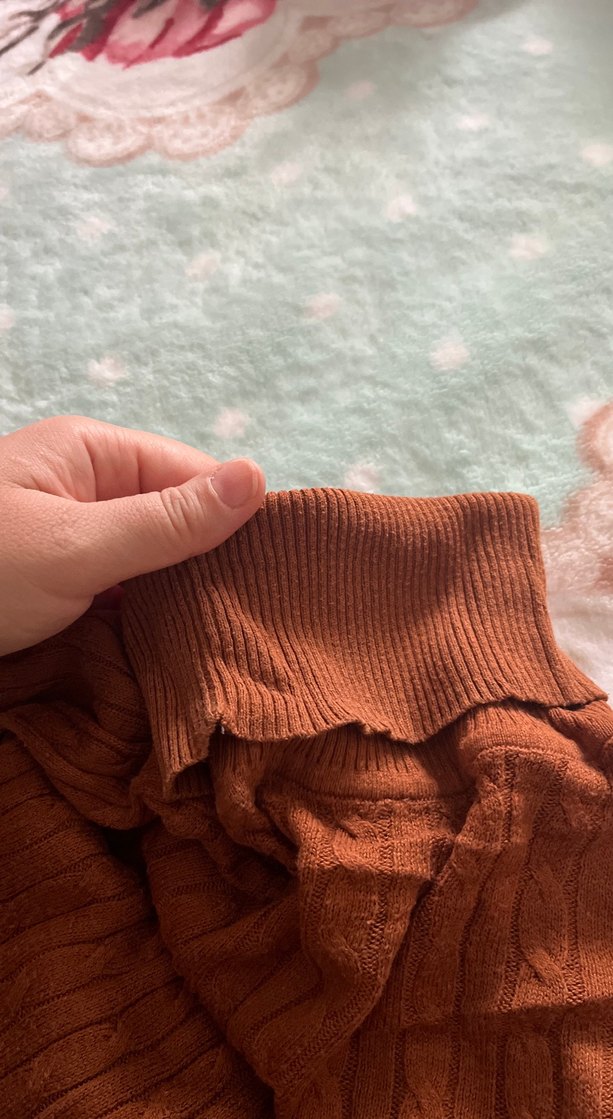 Kahverengi Boğazlı Örgü Kadın Kazak - Görsel 2