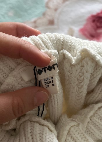 Beyaz Bohem Boğazlı Triko Kazak - Görsel 4