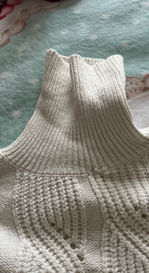 Beyaz Bohem Boğazlı Triko Kazak - Görsel 3