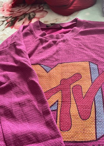 Renkli MTV Baskılı Kadın Sweatshirt - Görsel 2