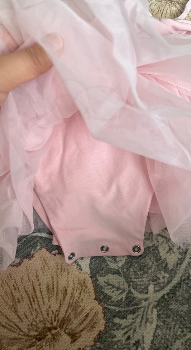 Kız Çocuk Pembe Fırfırlı uzun kollu Elbise - Görsel 2