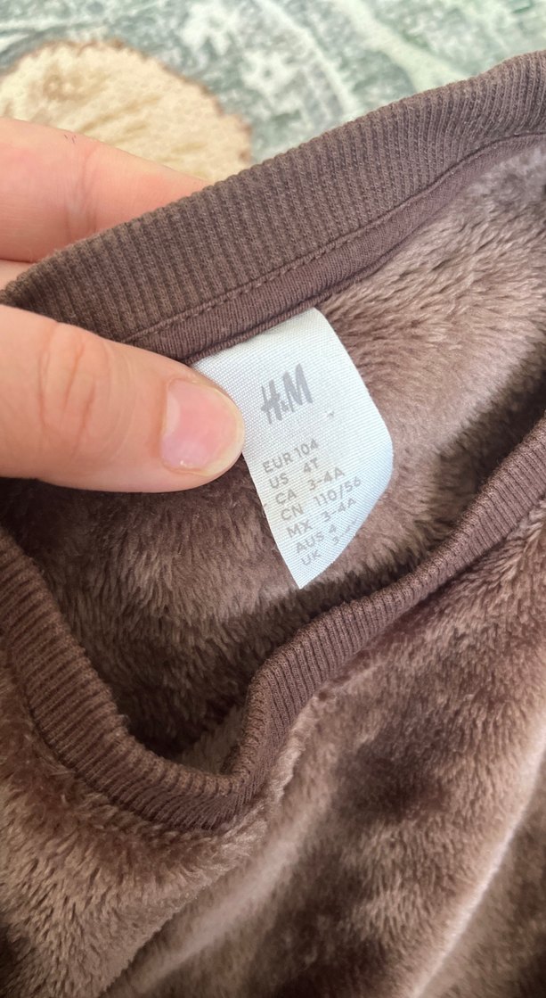 Kahverengi Erkek Peluş Sweatshirt - Görsel 3