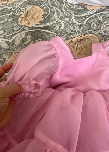 Kız Çocuk Pembe Fırfırlı Elbise özel dikimdir - Görsel 2