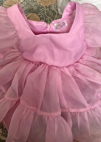 Kız Çocuk Pembe Fırfırlı Elbise özel dikimdir - Görsel 4