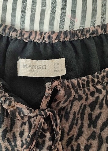 Mango , askılı leopar desenli bluz 