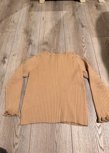 H&M Bej Triko Uzun Kollu Kazak - Görsel 5