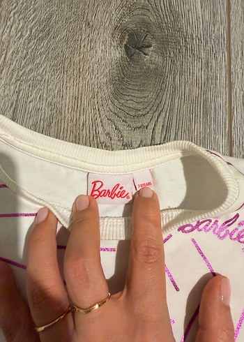 Pembe Barbie Baskılı Kız Sweatshirt - Görsel 4