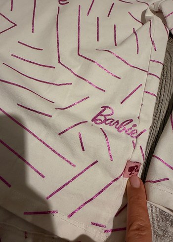 Pembe Barbie Baskılı Kız Sweatshirt - Görsel 3